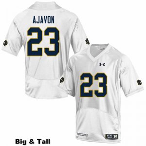 Notre Dame Fighting Irish Men's Litchfield Ajavon #23 White Under Armour Authentic Stitched Big & Tall College NCAA Football Jersey JBP2299XP